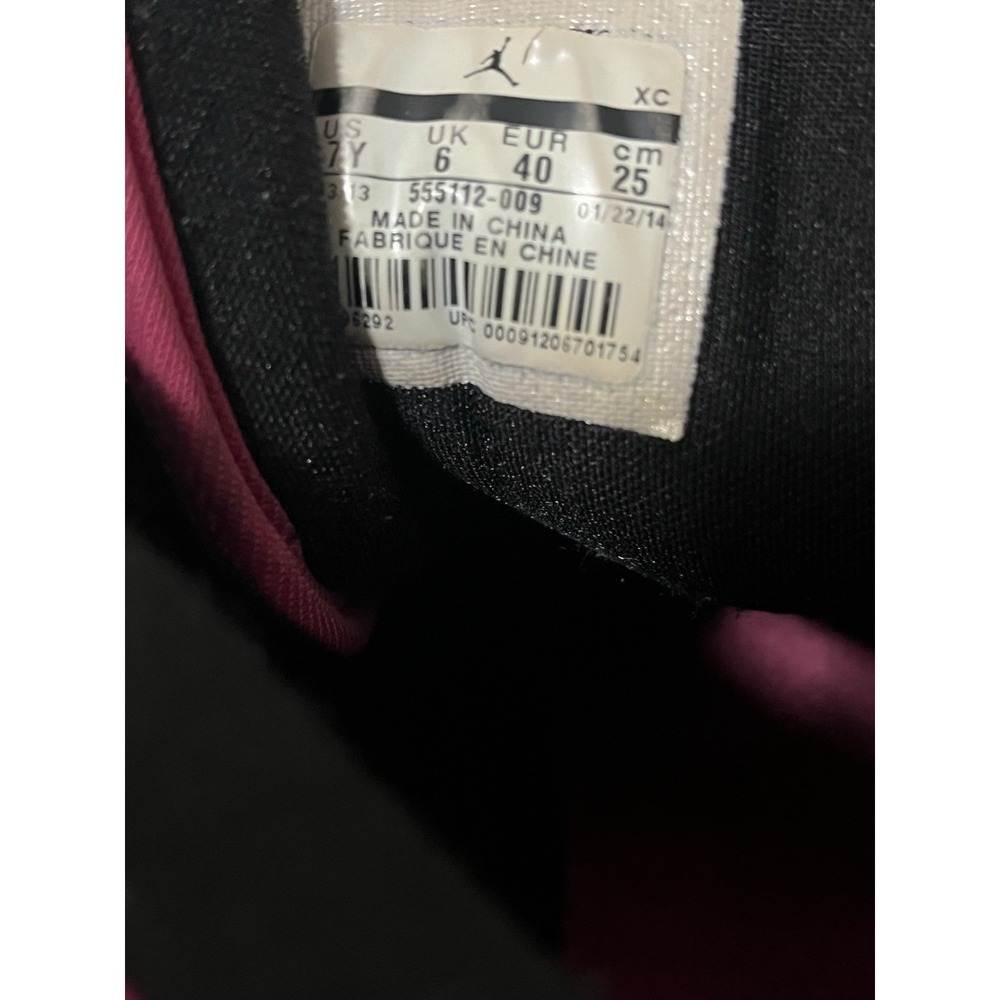 Air Jordan 1 Black Gray Pearl Vivid Pink Size 7Y Sneakers 555112-009 Shoes - Picture 8 of 8